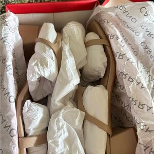 Chic Beige Strappy Sandals- never worn- boutique brand